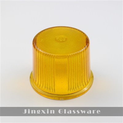 Sariq chiziqli gumbazli shisha chiroq soyasi