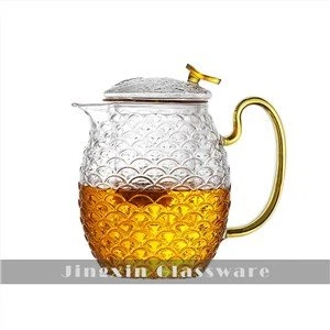 Rangli tutqichli yangi dizayndagi shaffof baliq tarozi shisha choynak